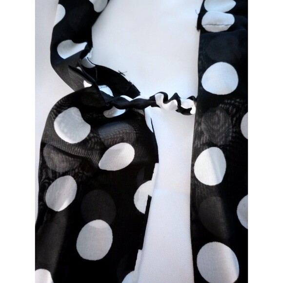 Chiffon Polka Dot Semi-Sheer Fabric Headband Scarf Wrap sz ONE SIZE Teen/Adult - Picture 4 of 5
